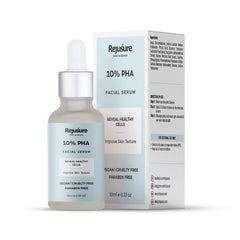 Rejusure 10% PHA Face Serum with Gluconolactone for Blemish Care, Gentle Exfoliation, Remove Dead Cells, Tightens Pores, Hydration, Strengthen Skin Barrier & Sebum Control |For Men & Women – 10 ml