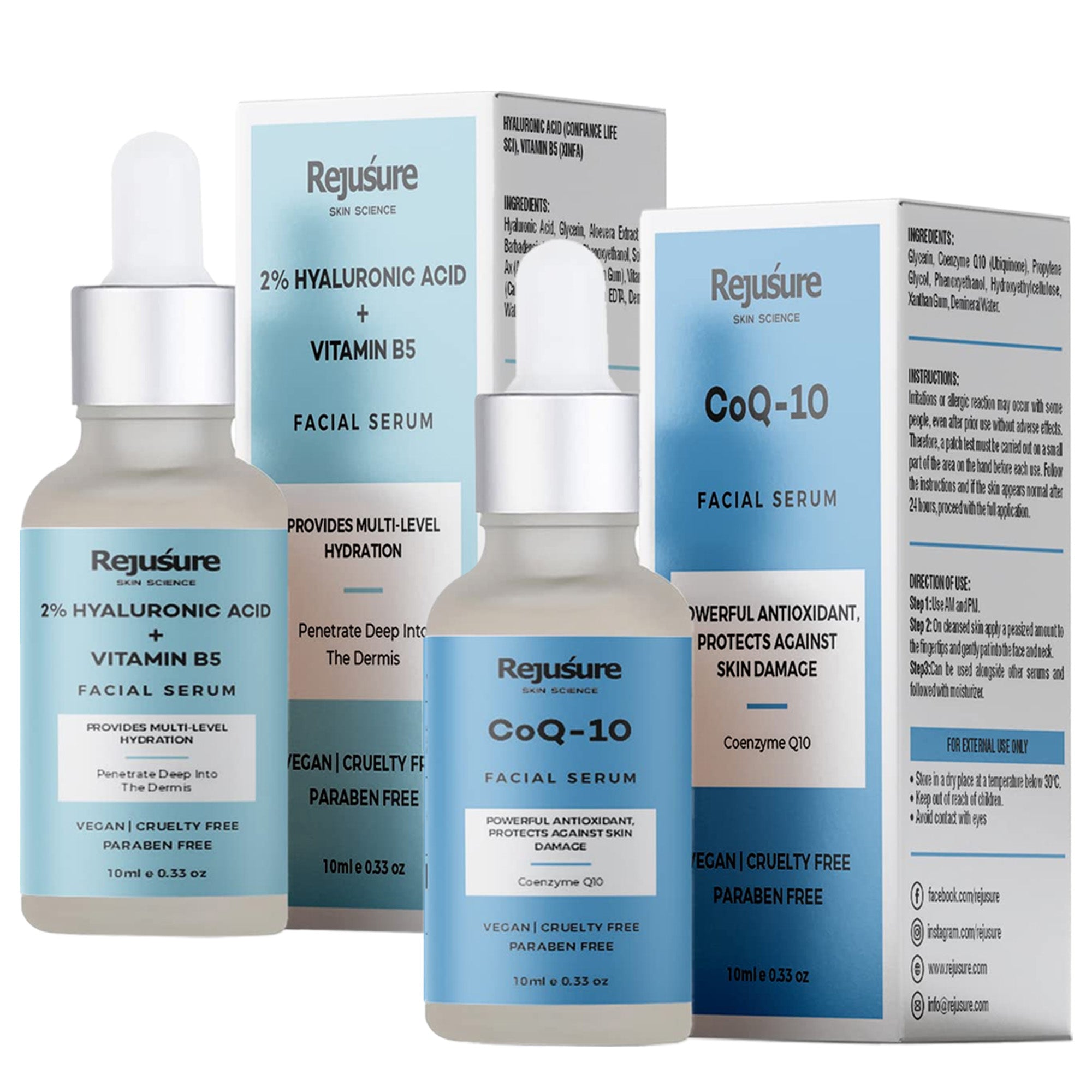 Rejusure COQ10 Face Serum - Collagen-infused hydration