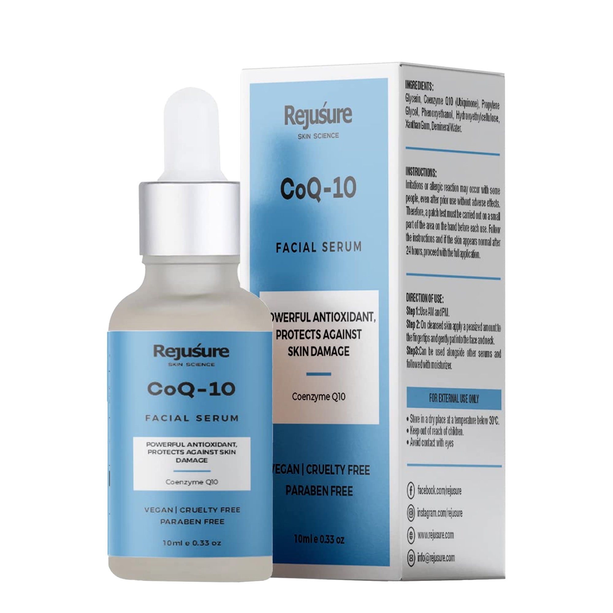 Rejusure COQ10 Face Serum - Daily use for glowing skin