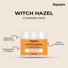 Rejusure Witch Hazel Cleansing Pads For Face - 50 Pads