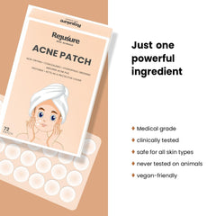 Rejusure Acne Patch | Waterproof Patches | Absorbs Pimple Overnight, Reduces Excess Oil | Acne Korean Spot Patch for Covering Zits and Blemishes | For All Skin Types | Men & Women - (72 Count)