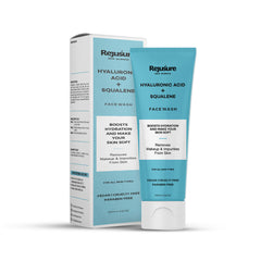 Rejusure Hyaluronic Acid + Squalene Face Wash with Hyaluronic Acid for Hydration with Anti-Aging Skin Care Properties, Soft, Refreshed & Smooth| Dry to Normal Skin | For Men & Women | Cruelty Free & Dermatologist Tested –  100 ml